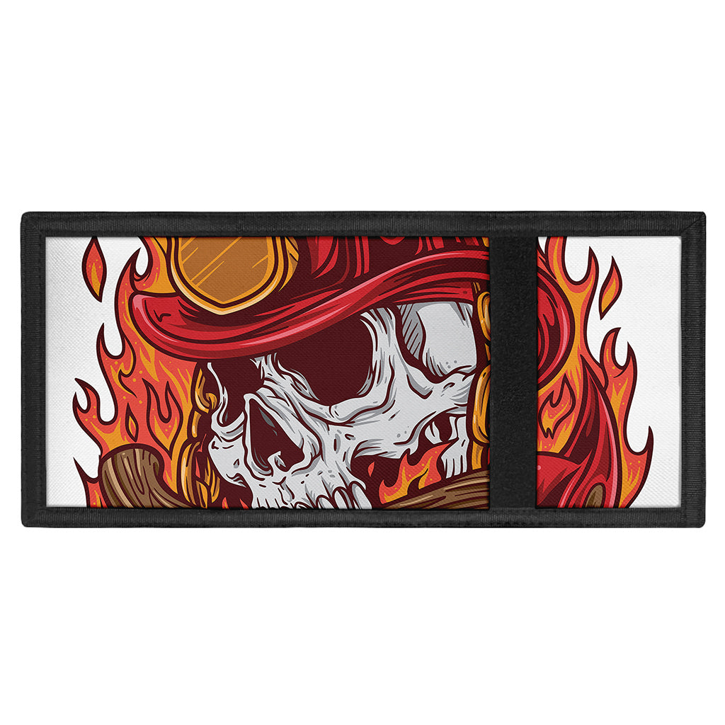 Flaming Firefighter Skull Print Trifold Wallet