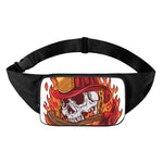 Flaming Firefighter Skull Print Waist Bag