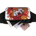 Flaming Firefighter Skull Print Waist Bag