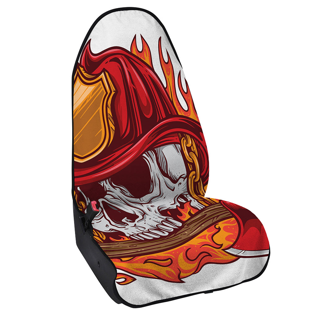 Flaming Firefighter Skull Print Waterproof Car Seat Cover