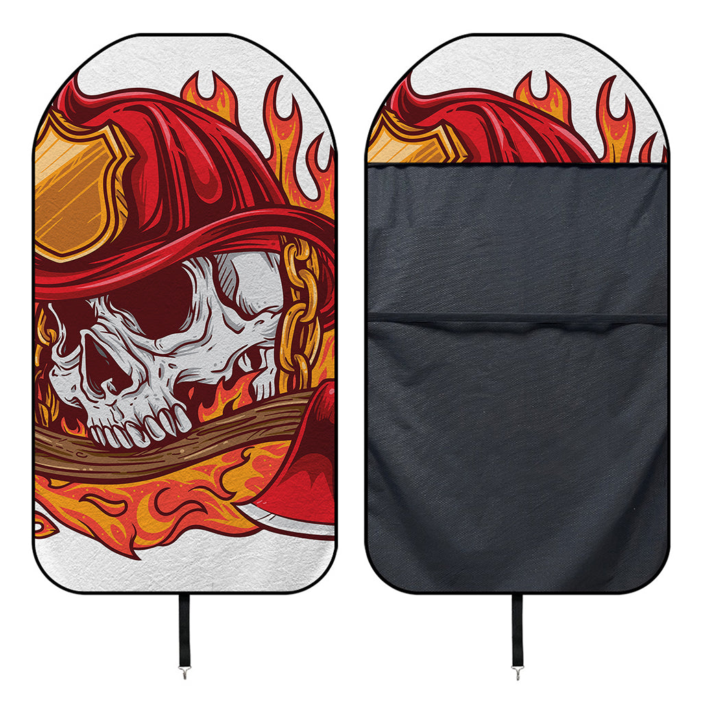 Flaming Firefighter Skull Print Waterproof Car Seat Cover
