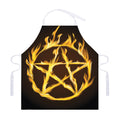 Flaming Pentagram Symbol Print Adjustable Apron