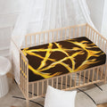 Flaming Pentagram Symbol Print Baby Crib Sheet