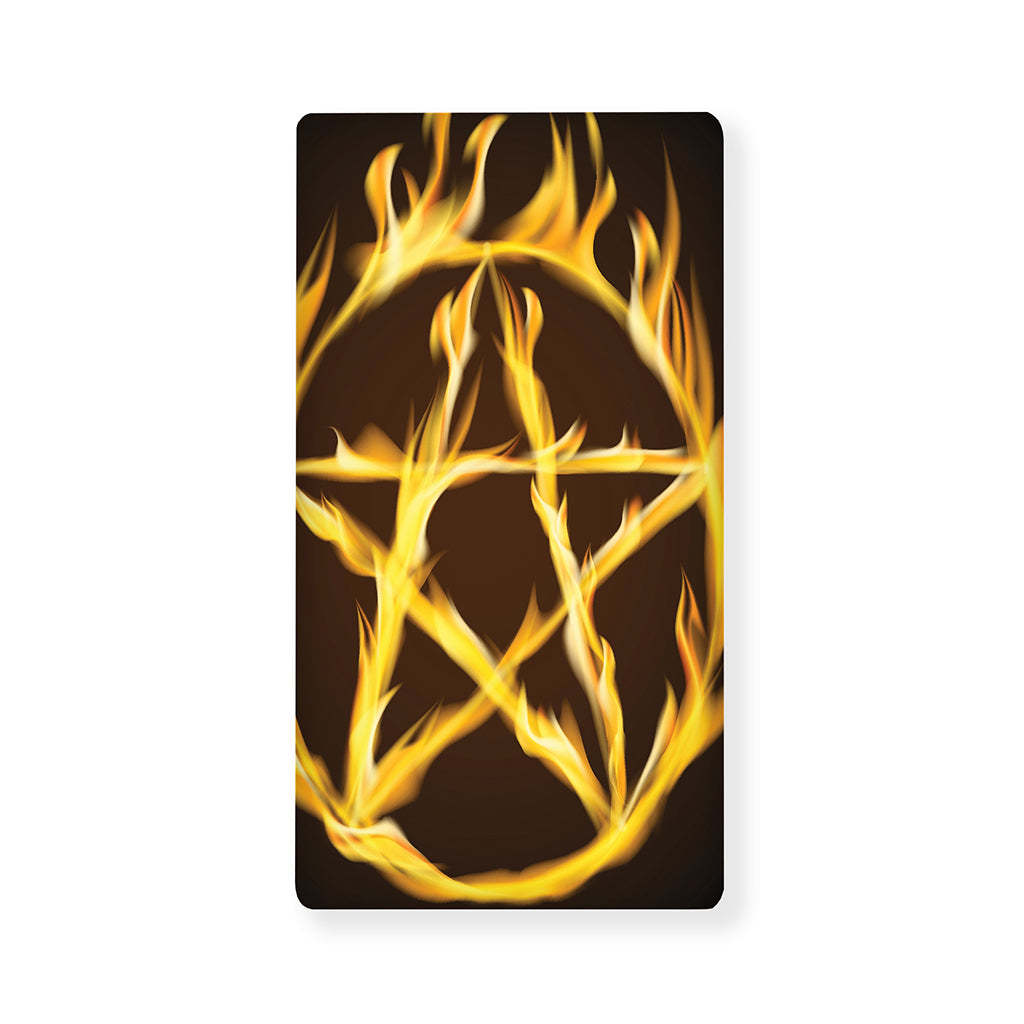 Flaming Pentagram Symbol Print Baby Crib Sheet