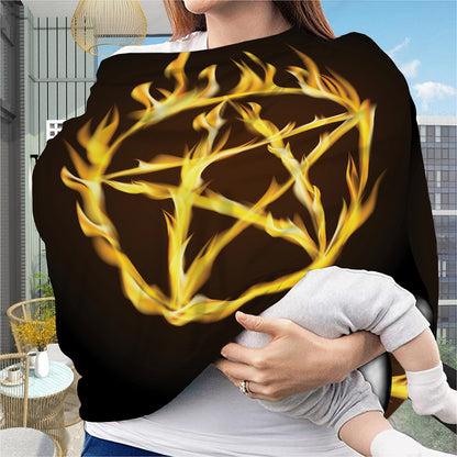 Flaming Pentagram Symbol Print Baby Seat Cover