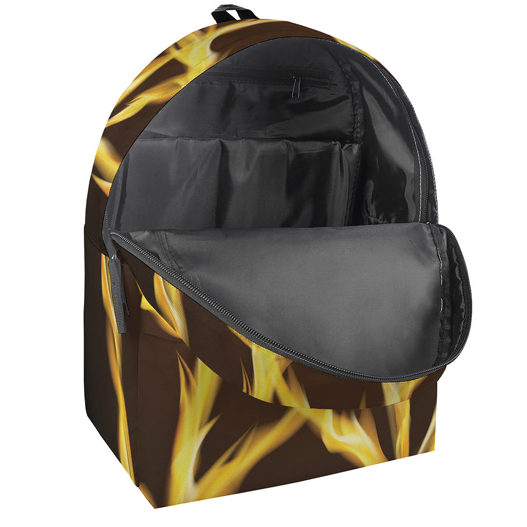 Flaming Pentagram Symbol Print Backpack
