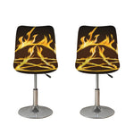 Flaming Pentagram Symbol Print Bar Stool Covers