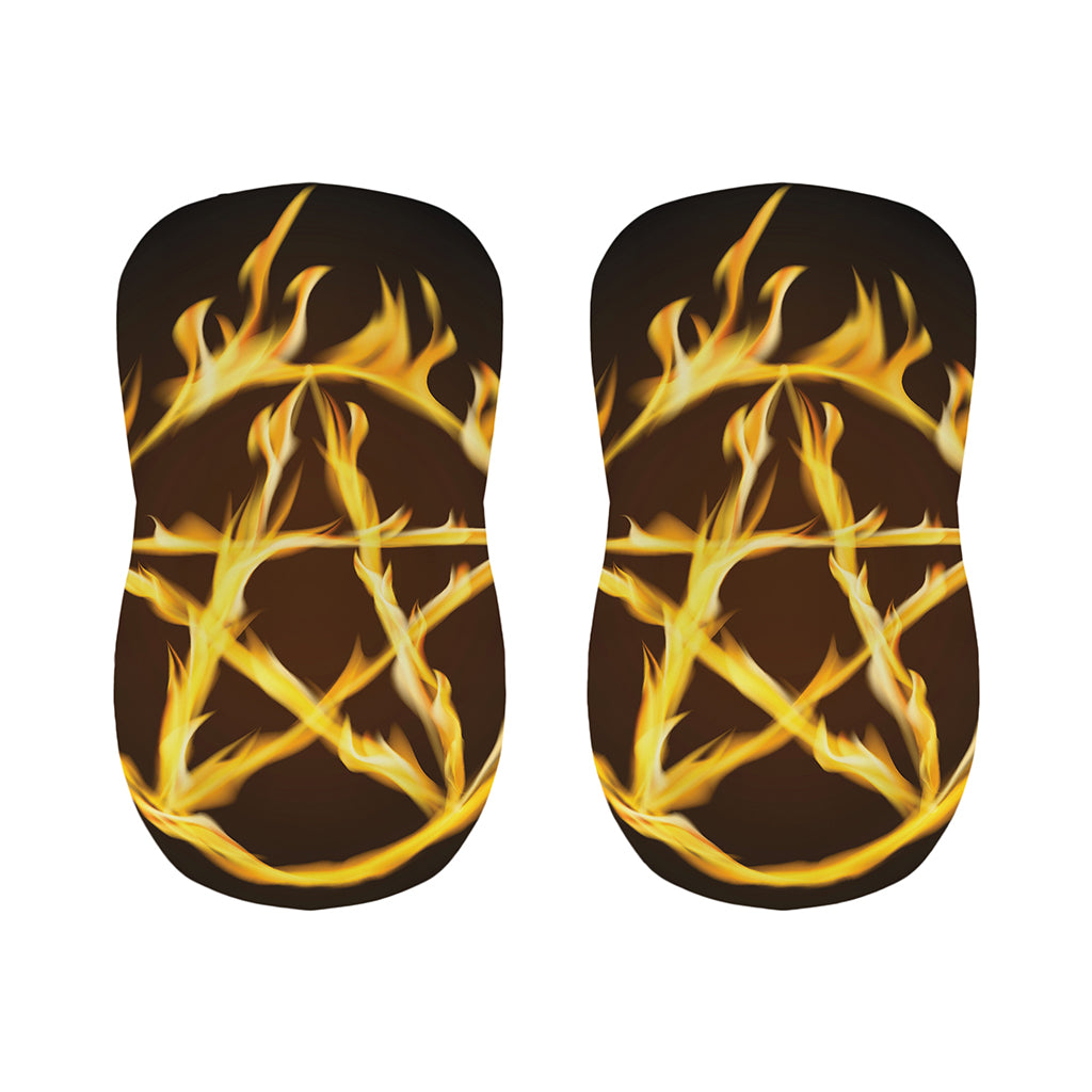 Flaming Pentagram Symbol Print Bar Stool Covers