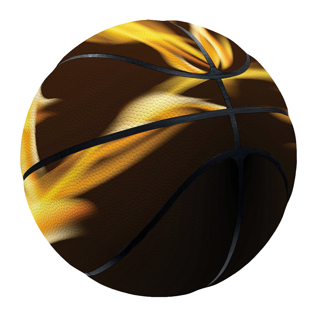 Flaming Pentagram Symbol Print Basketball