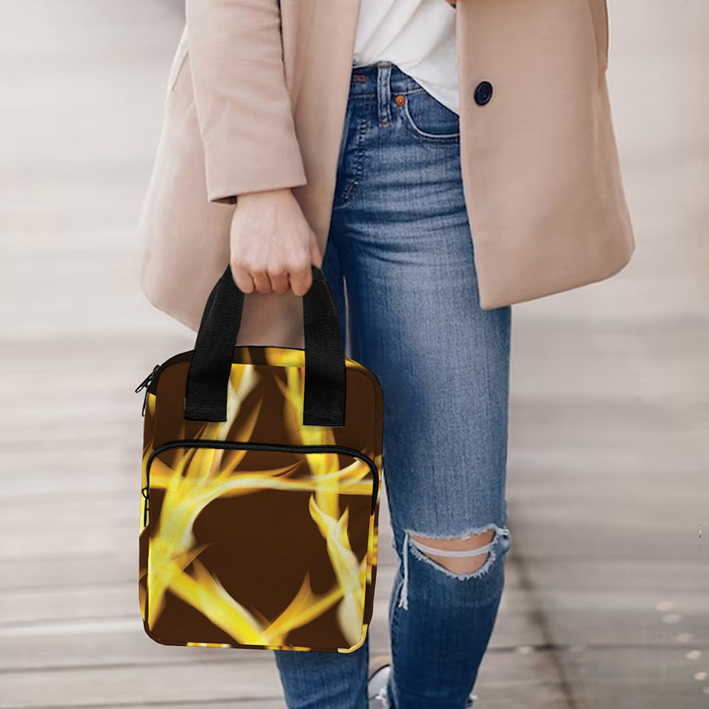 Flaming Pentagram Symbol Print Bible Tote Bag