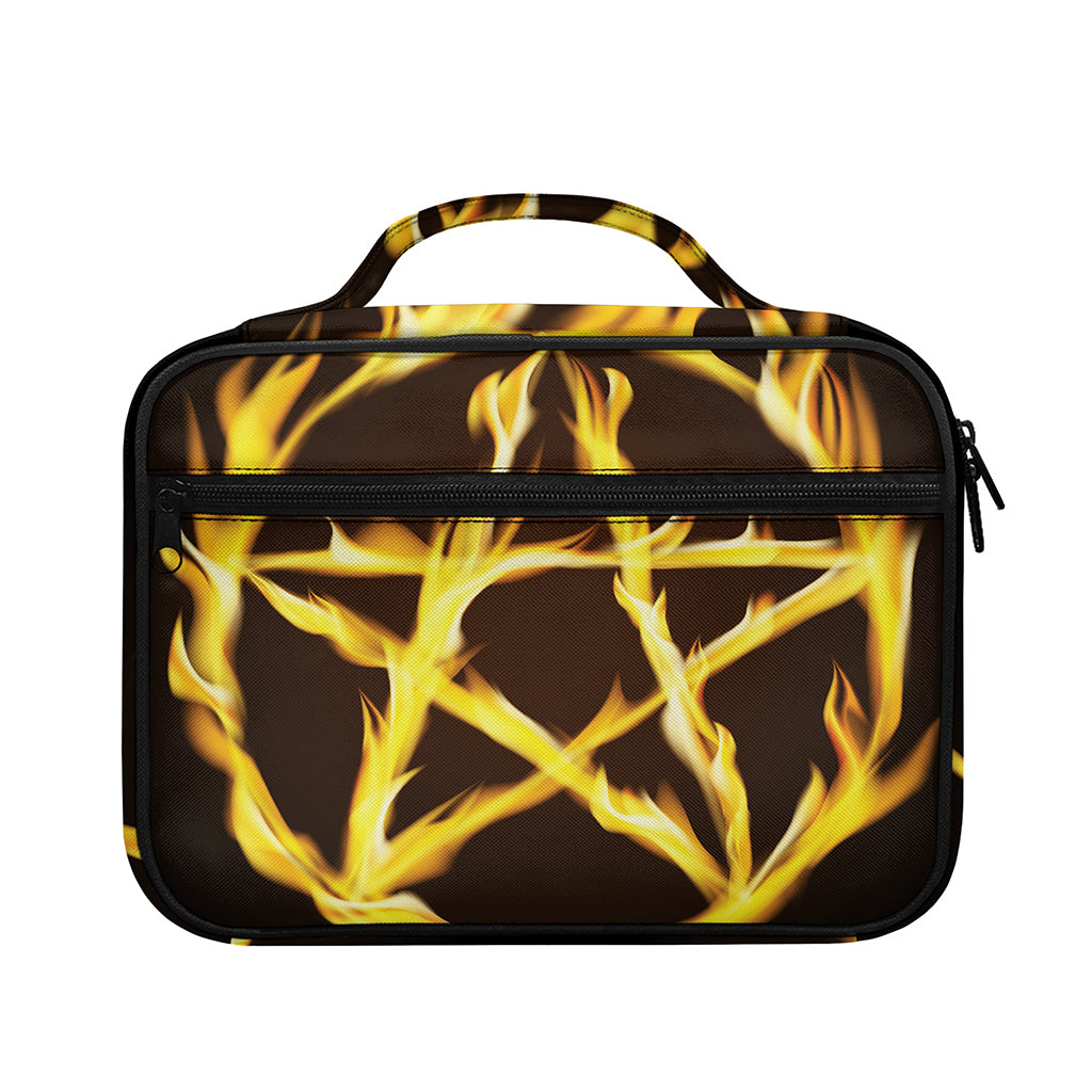 Flaming Pentagram Symbol Print Briefcase Bible Bag