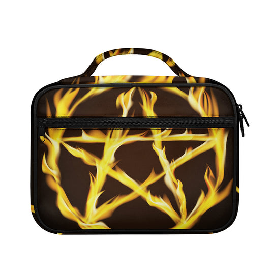Flaming Pentagram Symbol Print Briefcase Bible Bag