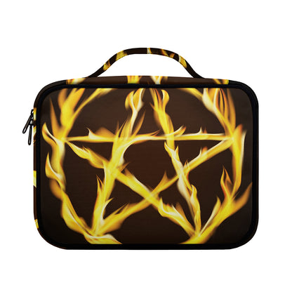 Flaming Pentagram Symbol Print Briefcase Bible Bag