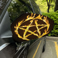Flaming Pentagram Symbol Print Car Side Mirror Covers