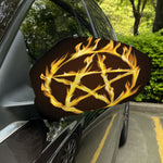 Flaming Pentagram Symbol Print Car Side Mirror Covers