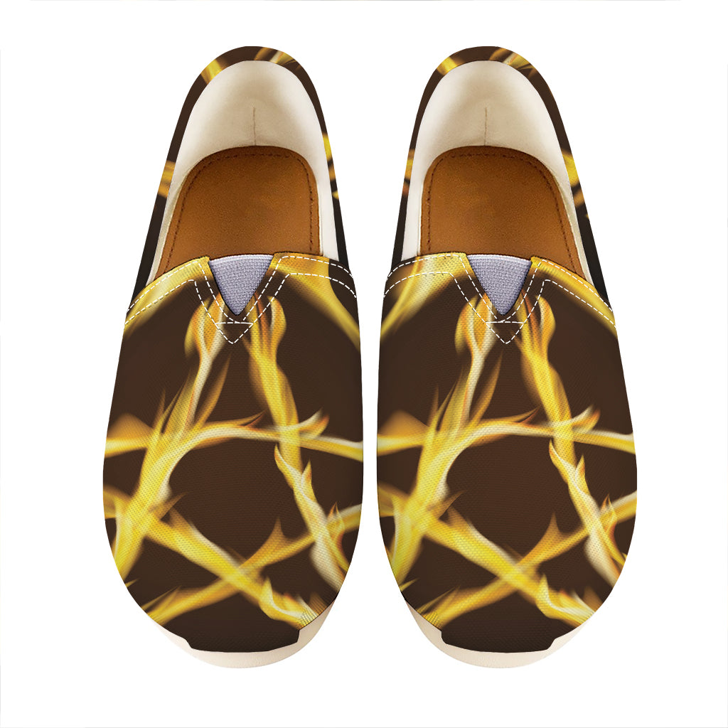 Flaming Pentagram Symbol Print Casual Shoes