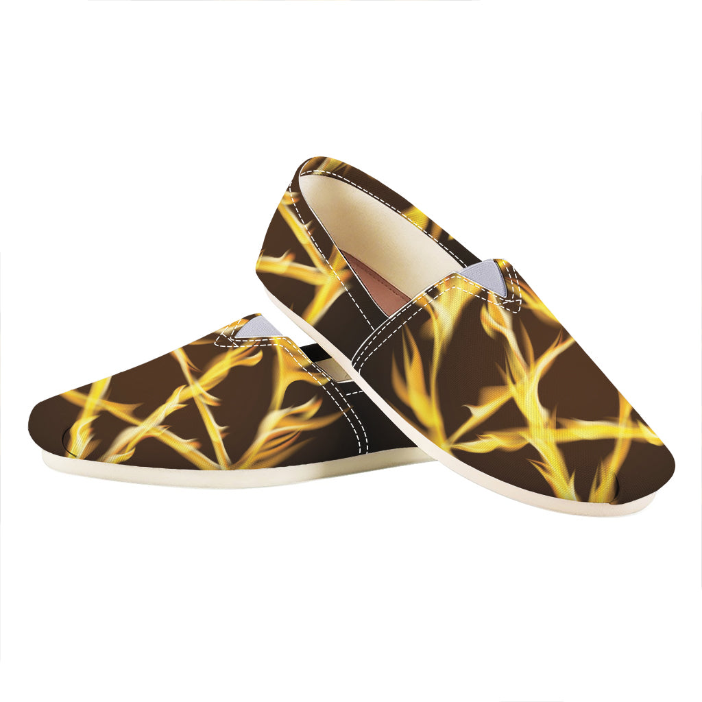 Flaming Pentagram Symbol Print Casual Shoes