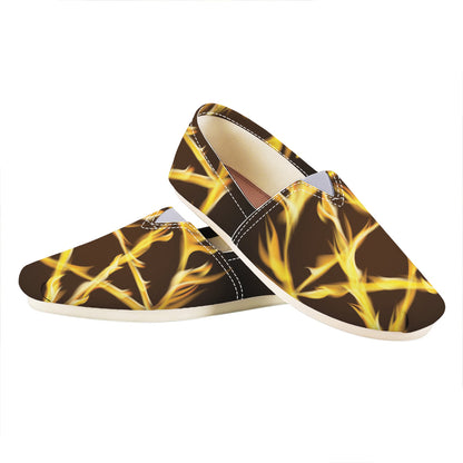 Flaming Pentagram Symbol Print Casual Shoes