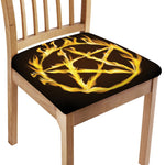 Flaming Pentagram Symbol Print Chair Cushion Cover