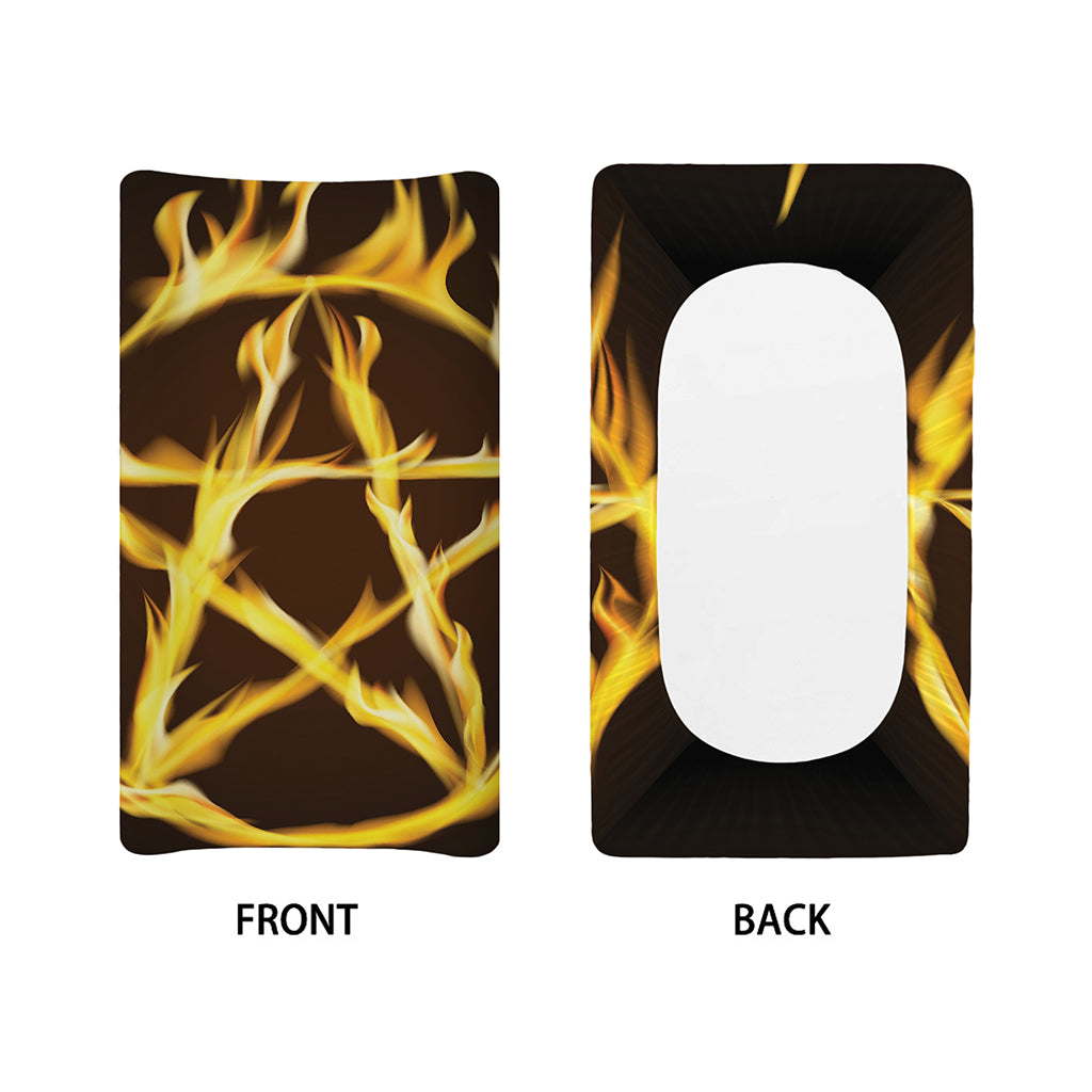 Flaming Pentagram Symbol Print Changing Pad Cover