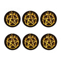 Flaming Pentagram Symbol Print Coaster Set