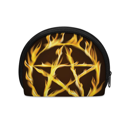 Flaming Pentagram Symbol Print Coin Purse