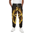 Flaming Pentagram Symbol Print Cotton Sweatpants