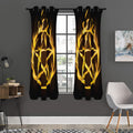 Flaming Pentagram Symbol Print Grommet Curtain Panels