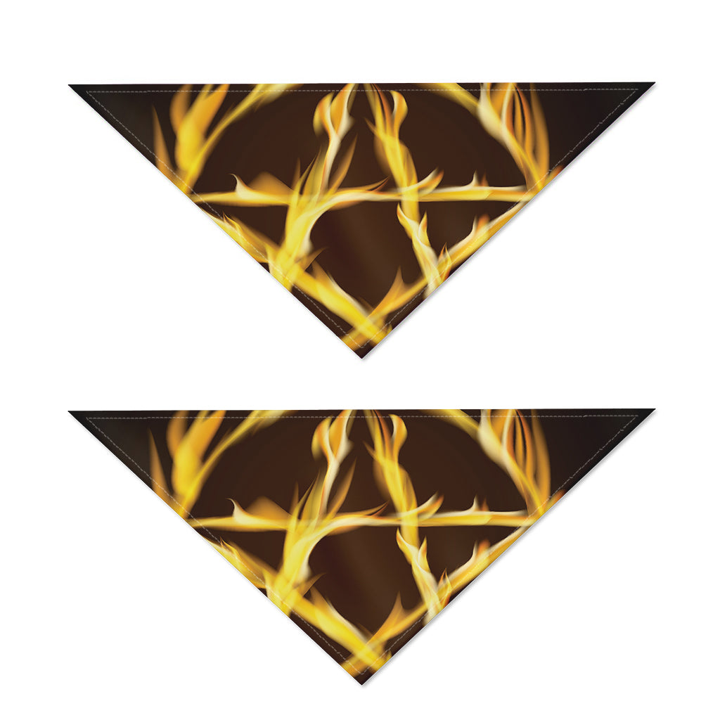 Flaming Pentagram Symbol Print Dog Bandana