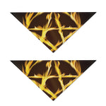 Flaming Pentagram Symbol Print Dog Bandana