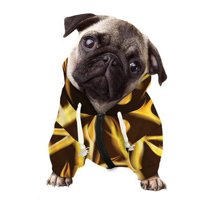 Flaming Pentagram Symbol Print Dog Zip Up Hoodie