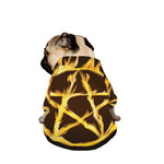 Flaming Pentagram Symbol Print Dog Zip Up Jacket