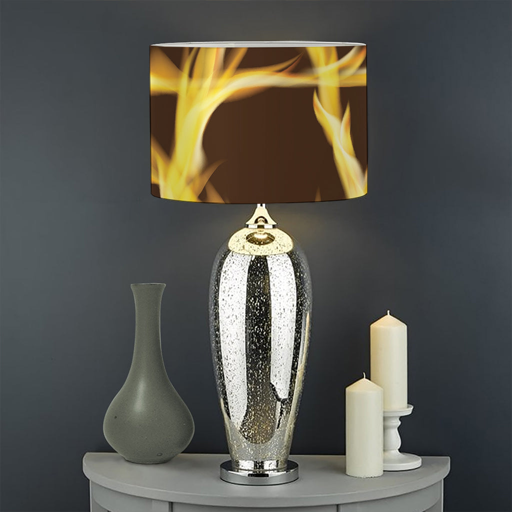 Flaming Pentagram Symbol Print Drum Lamp Shade