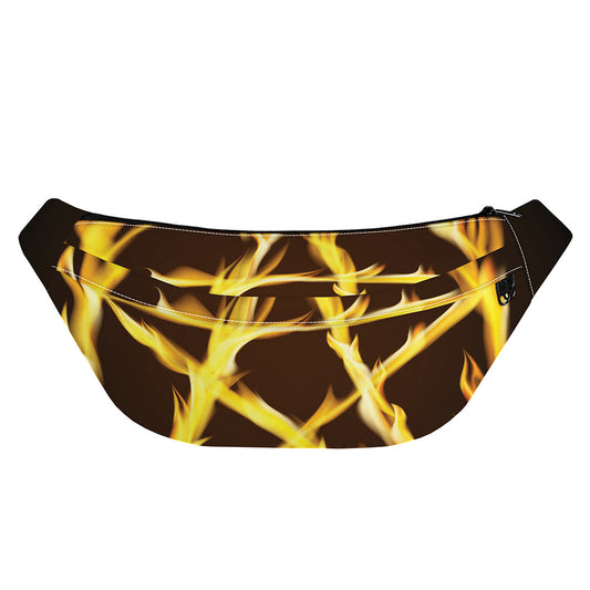Flaming Pentagram Symbol Print Fanny Pack