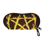 Flaming Pentagram Symbol Print Glasses Case