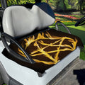 Flaming Pentagram Symbol Print Golf Cart Seat Cover