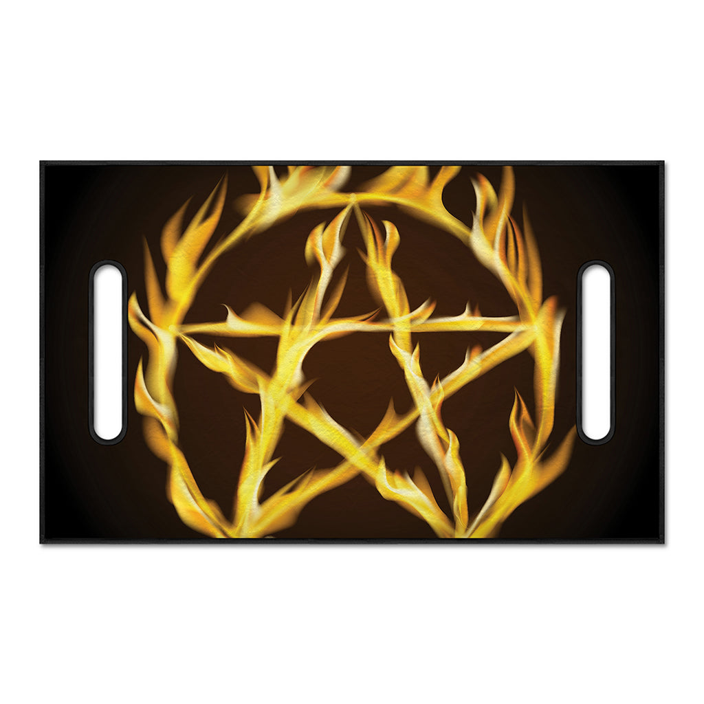 Flaming Pentagram Symbol Print Golf Cart Seat Cover