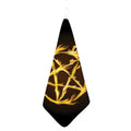 Flaming Pentagram Symbol Print Hand Towel