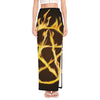 Flaming Pentagram Symbol Print High Slit Maxi Skirt