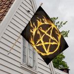Flaming Pentagram Symbol Print House Flag