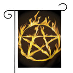 Flaming Pentagram Symbol Print House Flag
