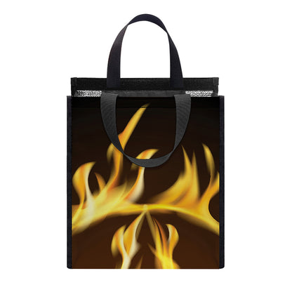Flaming Pentagram Symbol Print Insulated Lunch Tote