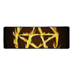 Flaming Pentagram Symbol Print Long Kitchen Mat
