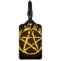 Flaming Pentagram Symbol Print Luggage Tag