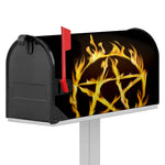 Flaming Pentagram Symbol Print Mailbox Cover