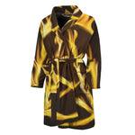 Flaming Pentagram Symbol Print Men's Bathrobe