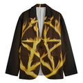 Flaming Pentagram Symbol Print Men's Blazer