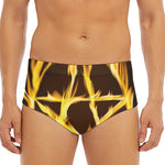 Flaming Pentagram Symbol Print Men's Triangle Swim Briefs