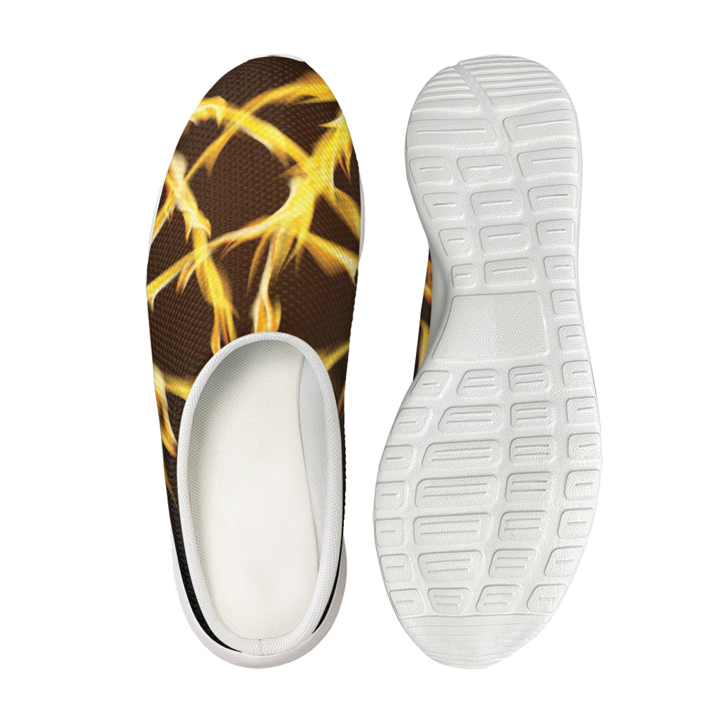 Flaming Pentagram Symbol Print Mesh Casual Shoes