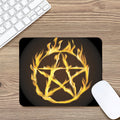 Flaming Pentagram Symbol Print Mouse Pad